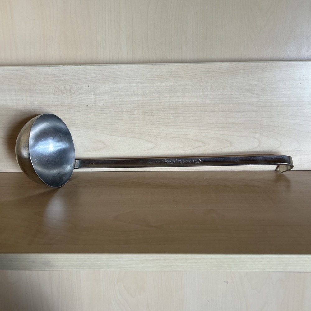 Vtg Vollrath Stainless Steel Ladle Sheboygan Wisconsin, 3 1/2 Oz, 14" Long